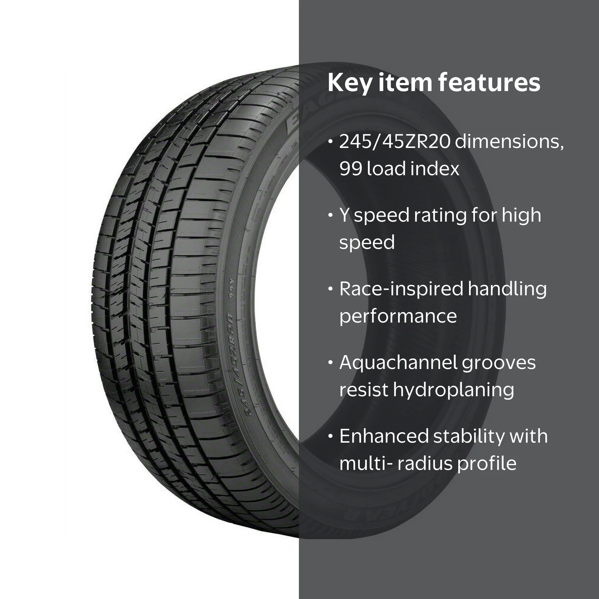 Goodyear Eagle F1 Supercar Performance Tire, Race-Inspired 245