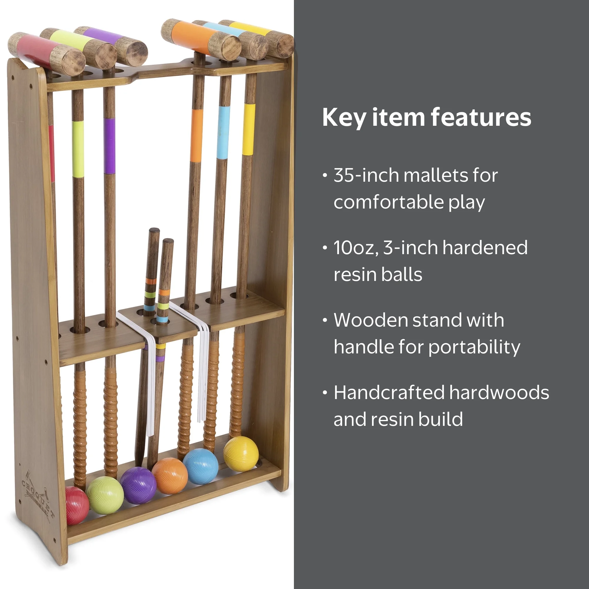 GoSports, Croquet Set, Premium Hardwood, Multicolor - Walmart.com