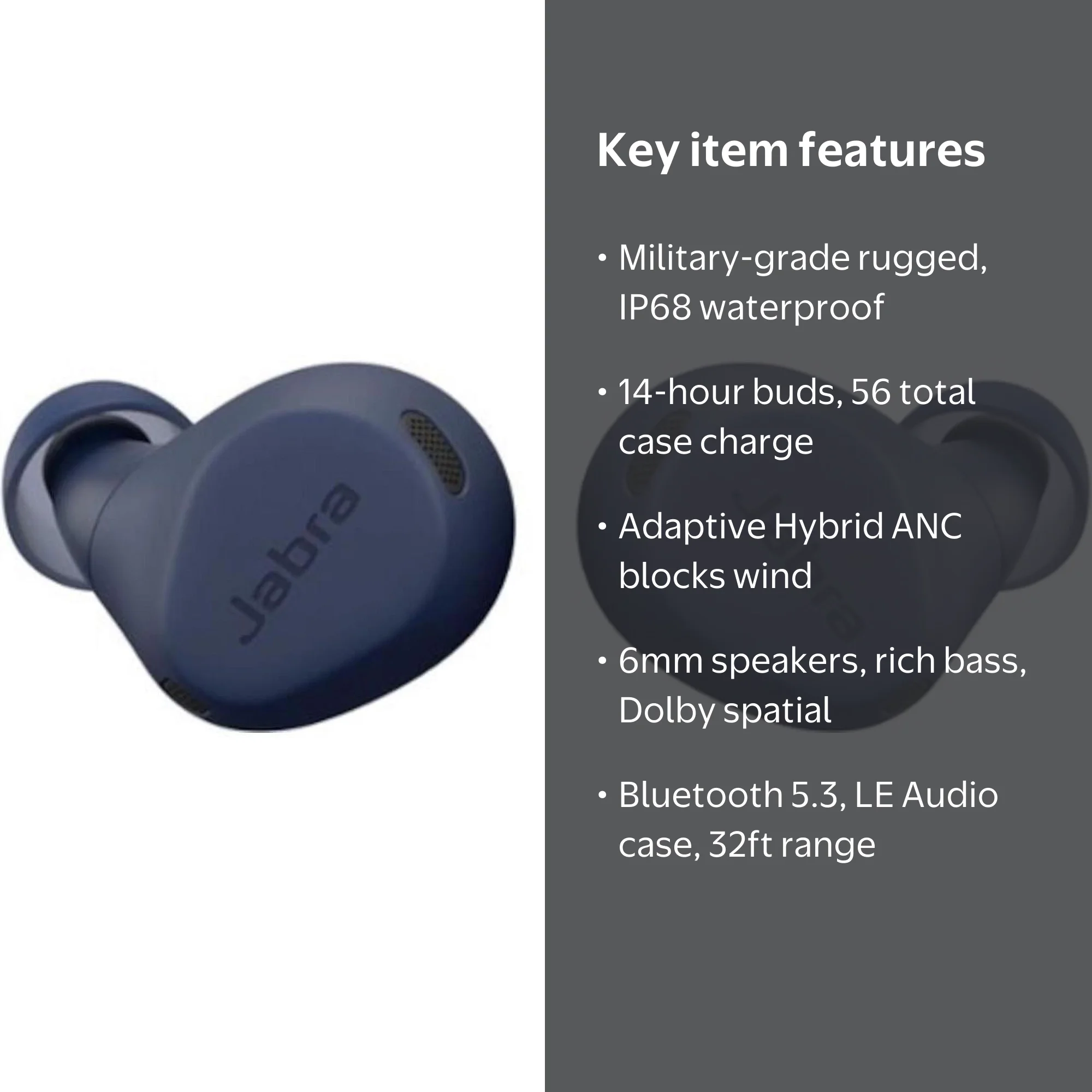 Jabra Elite 8 Active Bluetooth Earbuds, Adaptive Noise Cancelling