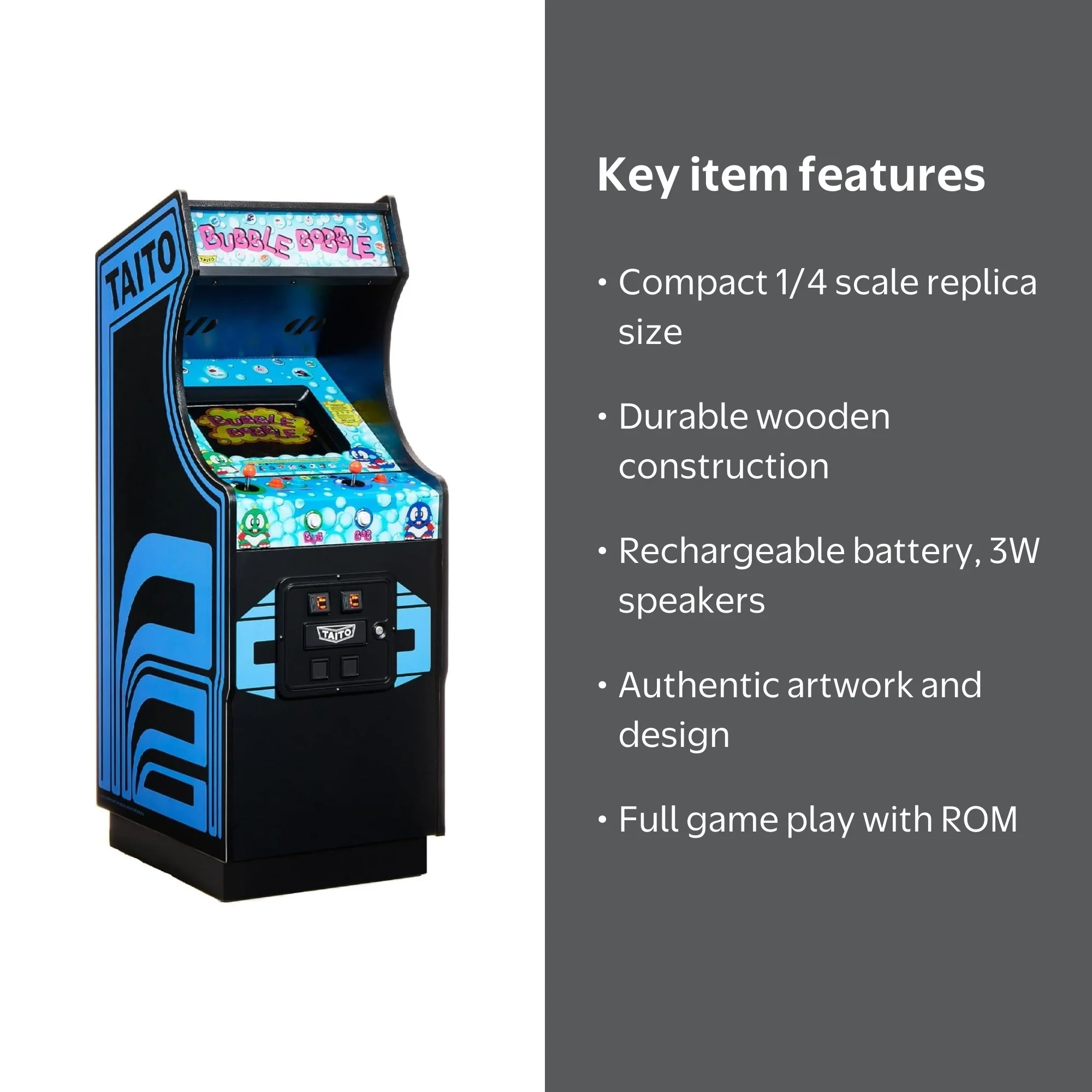 Numskull Official Taito Bubble Bobble Quarter Size Arcade Cabinet