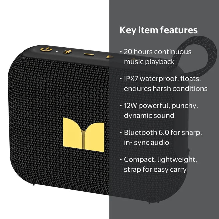 Monster, Portable Bluetooth Speaker, IPX7 Waterproof, 20H Playtime