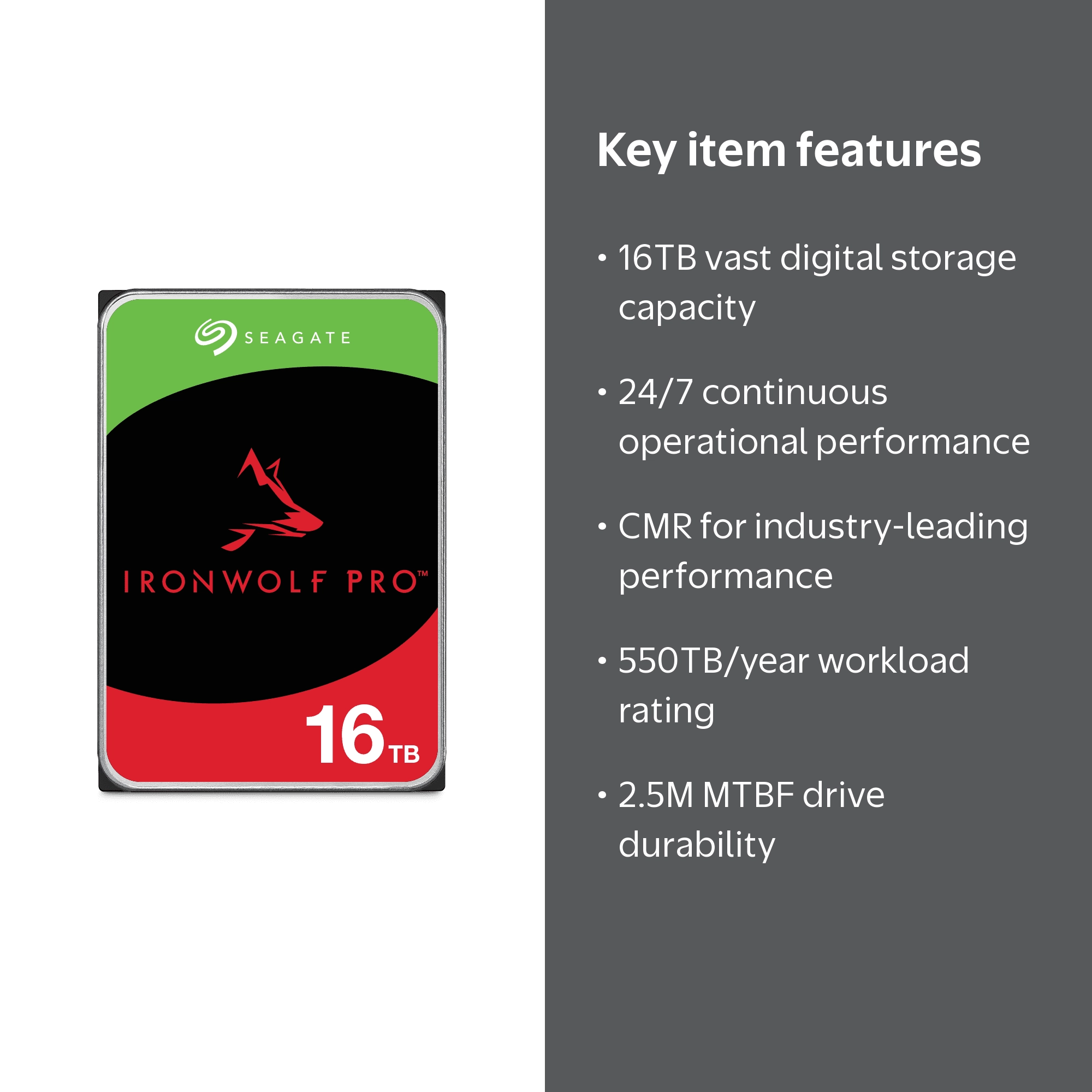 Seagate IronWolf Pro 16TB NAS Internal Hard Drive, ST16000NT001
