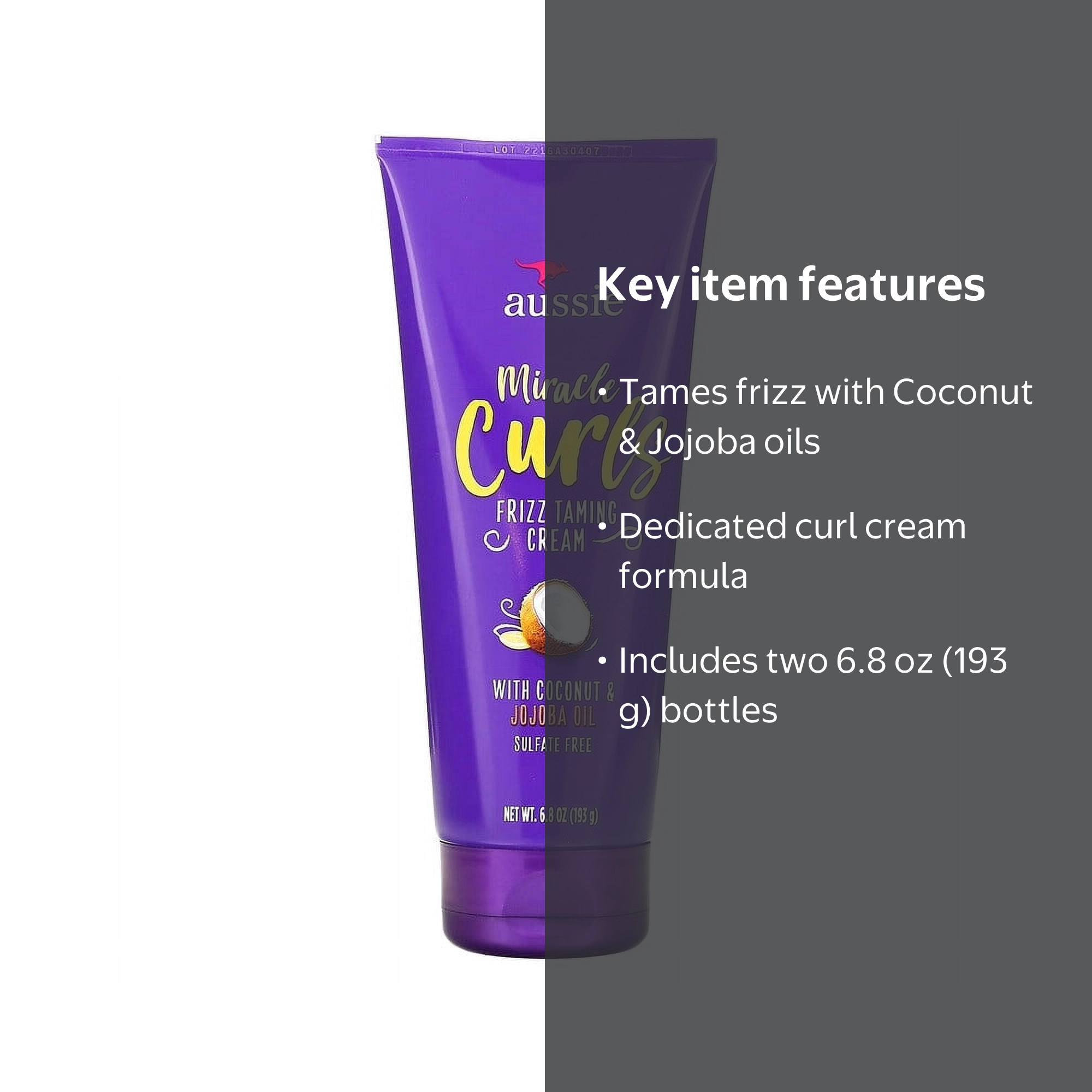 Aussie Miracle Curls, Hydrating Frizz Taming Cream with Moist