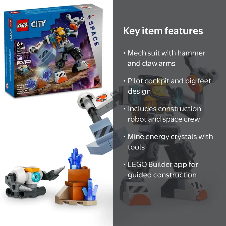 LEGO, Space Construction Mech Suit, Multicolor, 60428 - Walmart.com