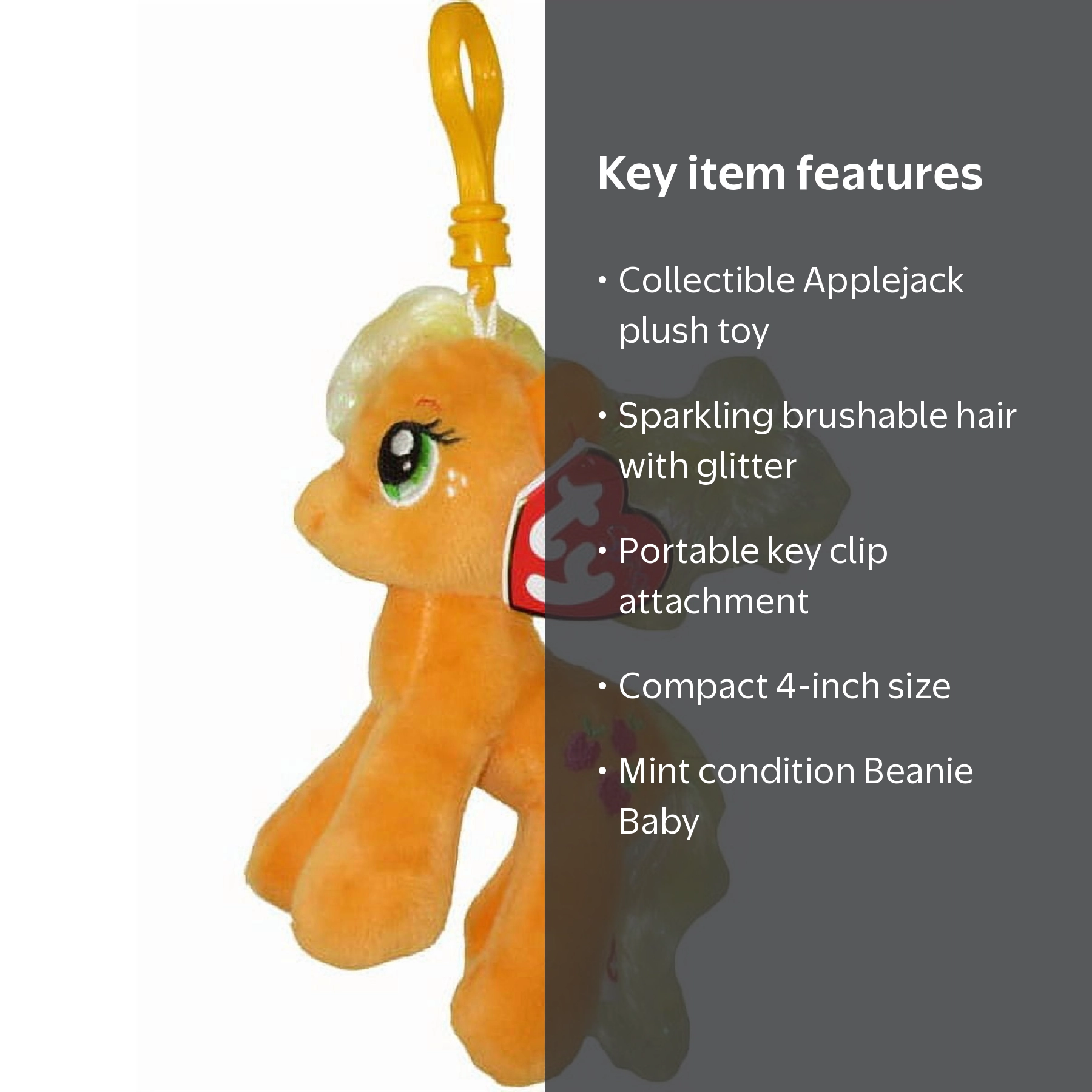 TY Beanie Baby - APPLEJACK with Glitter Hairs (My Little Pony