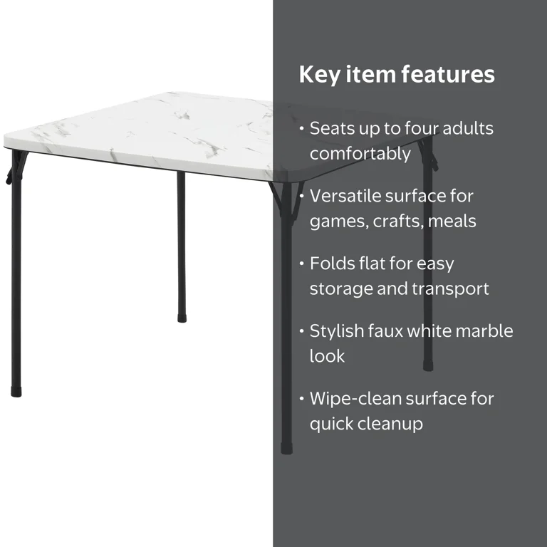 Mainstays 34 in Folding Card Table with Fixed Table Top and
