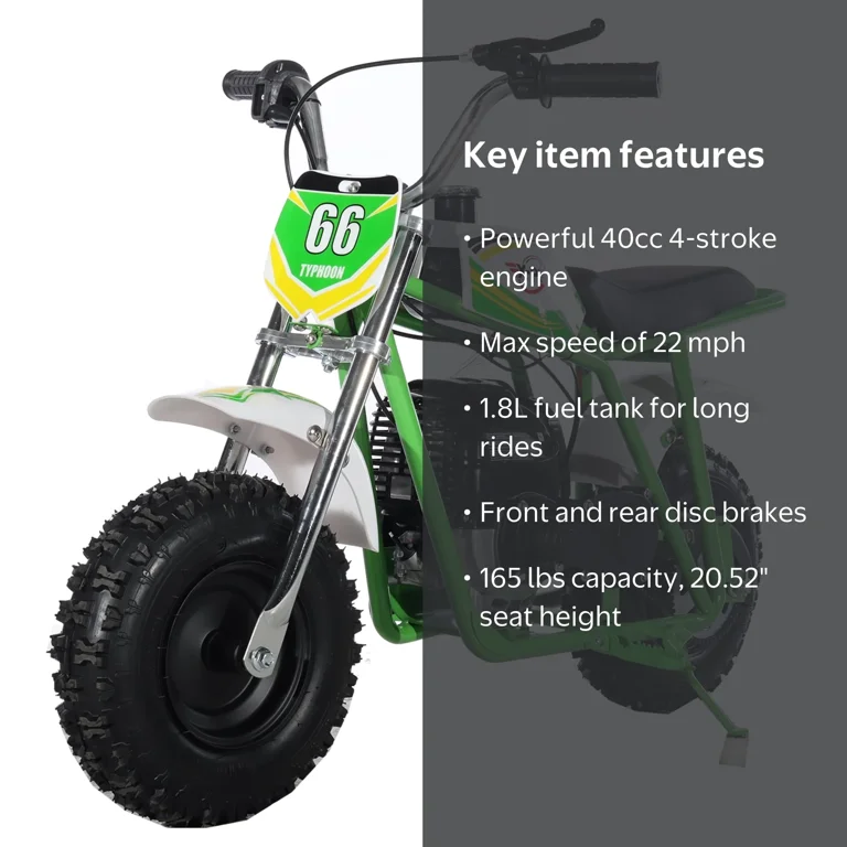 X-Pro 40cc Gasoline Mini Dirt Bike, 4-Stroke Automatic Engine