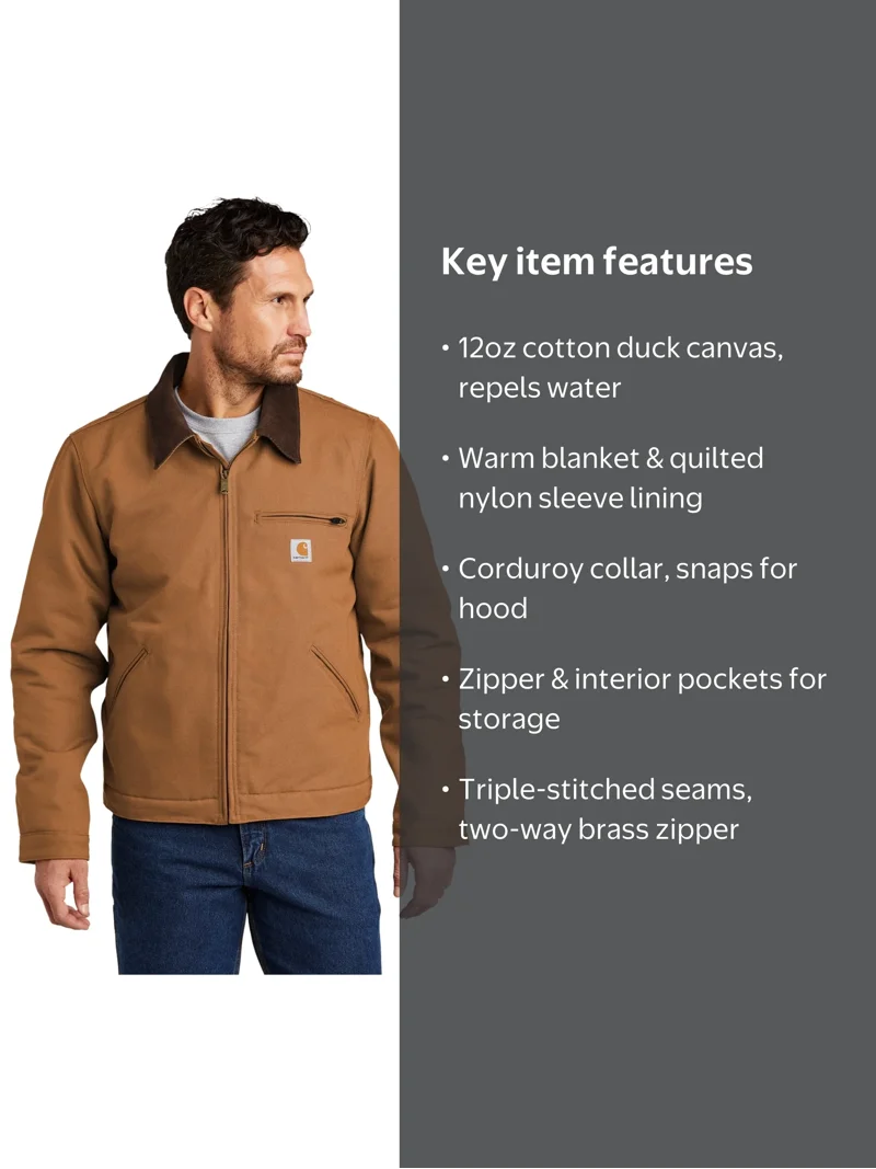 Carhartt Duck Detroit Jacket CT103828 - Walmart.com