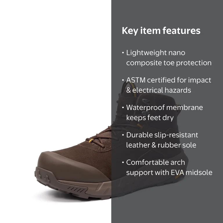 NORTIV 8 Waterproof Composite Toe Work Boots for Men – Lightweight