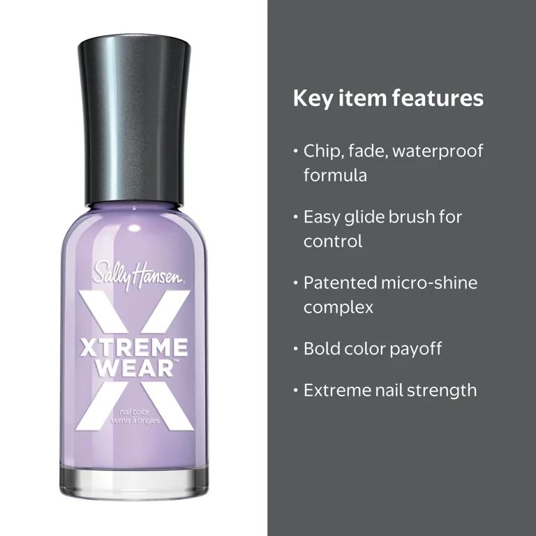 Sally Hansen Xtreme WearNail Polish, Lacey Lilac, 0.4 oz, Chip