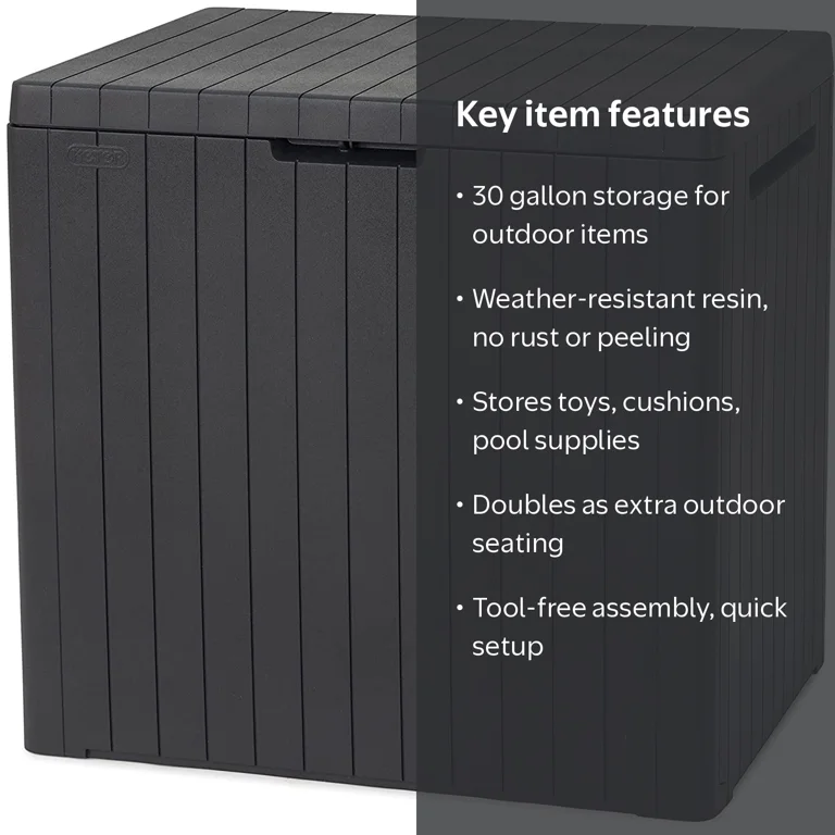 Keter, Outdoor Resin Deck Box, Gray, 30-Gallon Capacity - Walmart