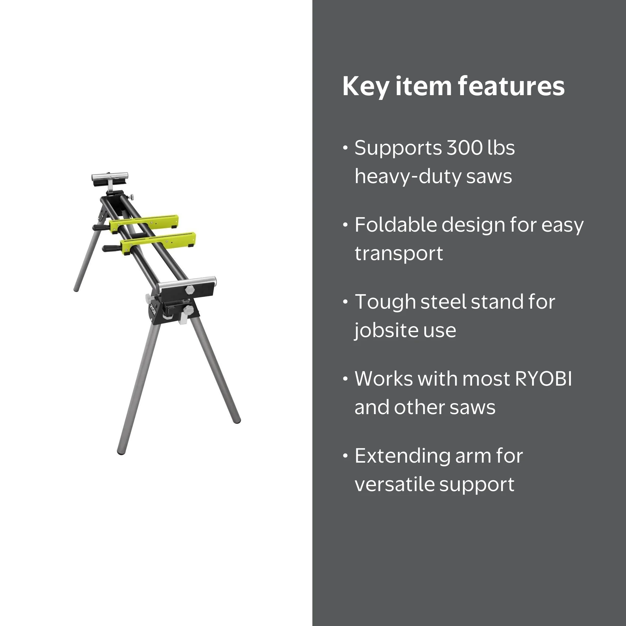 RYOBI Universal Foldable Miter Saw Quickstand with 400lbs Capacity