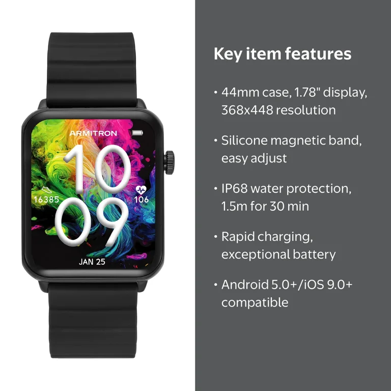 Free Shipping! Armitron Smartwatch, 44mm with Voice Assistant
