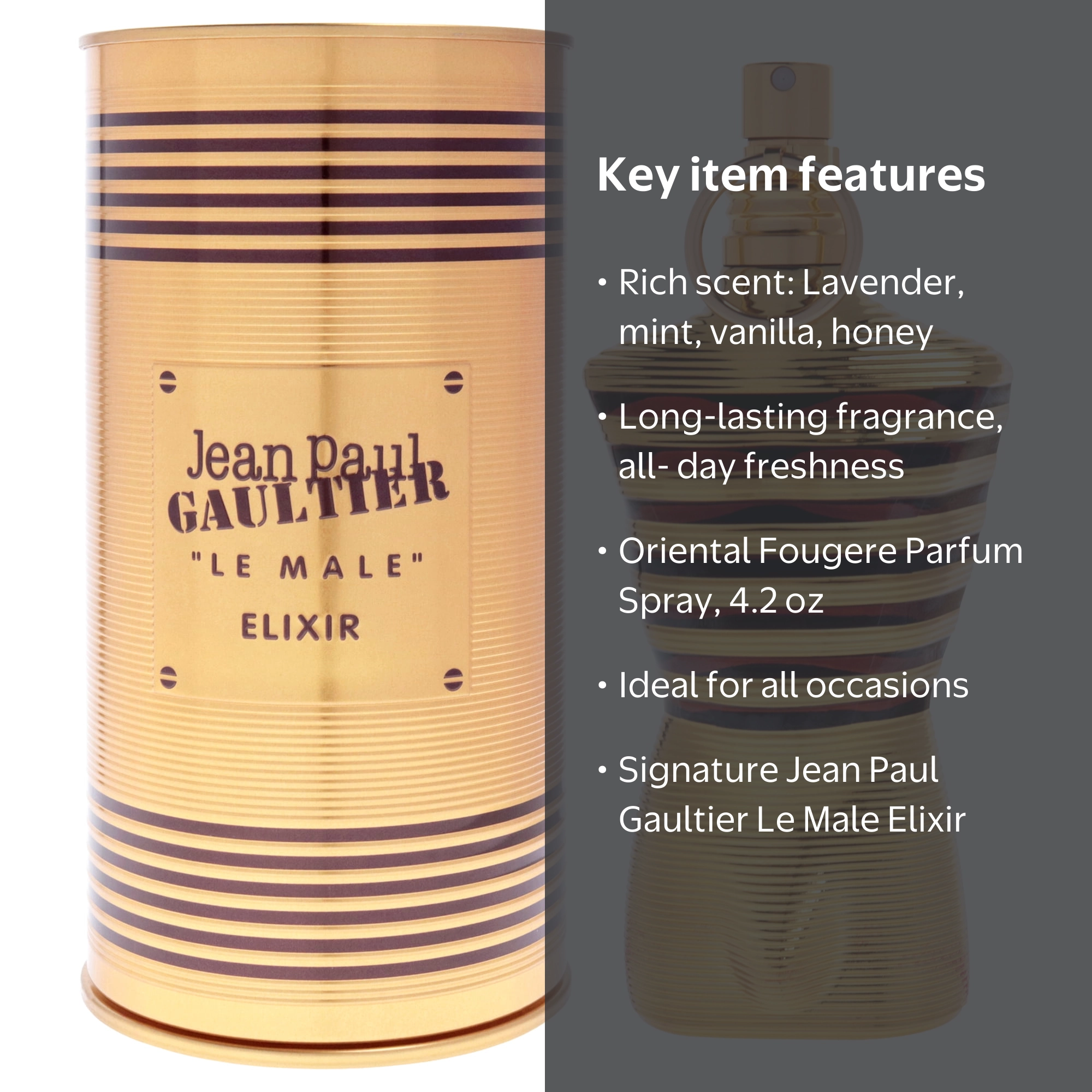 Jean Paul Gaultier Le Male Elixir Parfum Spray, 4.2 oz - Walmart.com