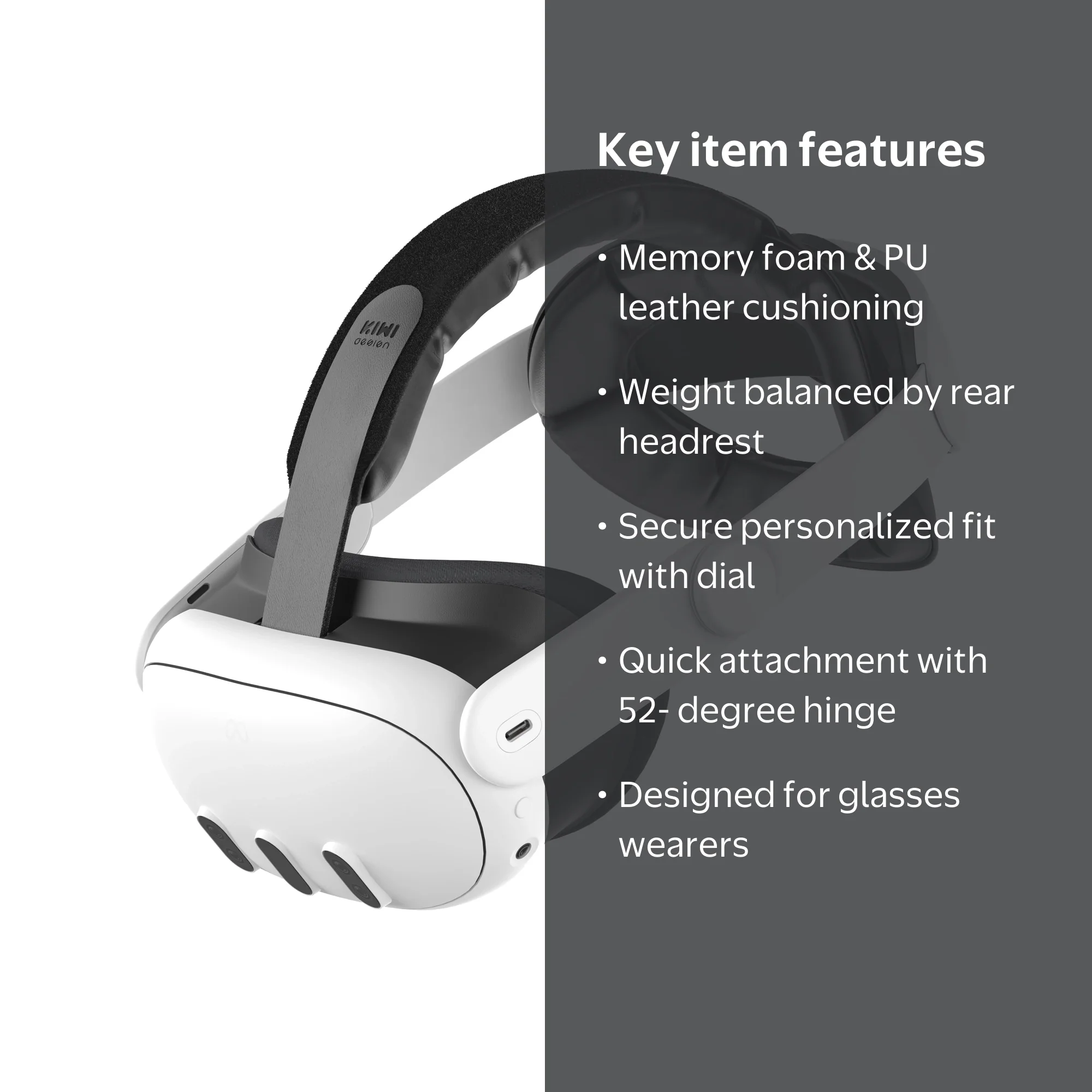KIWI design K4 Comfort Head Strap for Meta Quest 3/Quest 3S