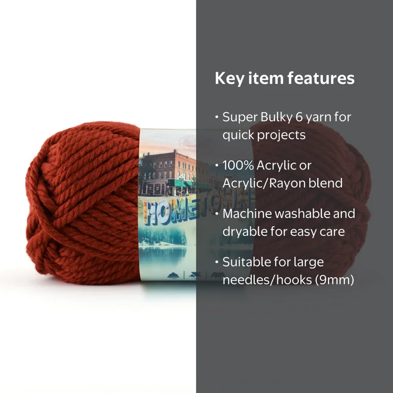 Lion Brand Yarn Hometown Tampa Spice 135-114 Super Bulky Acrylic