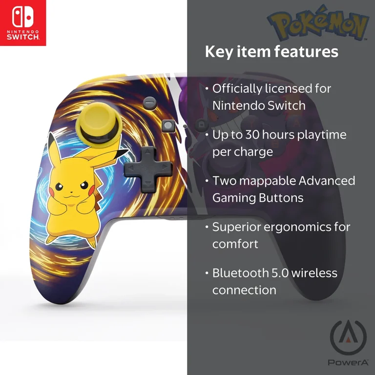 PowerA Wireless Controller for Nintendo Switch - Pikachu vs