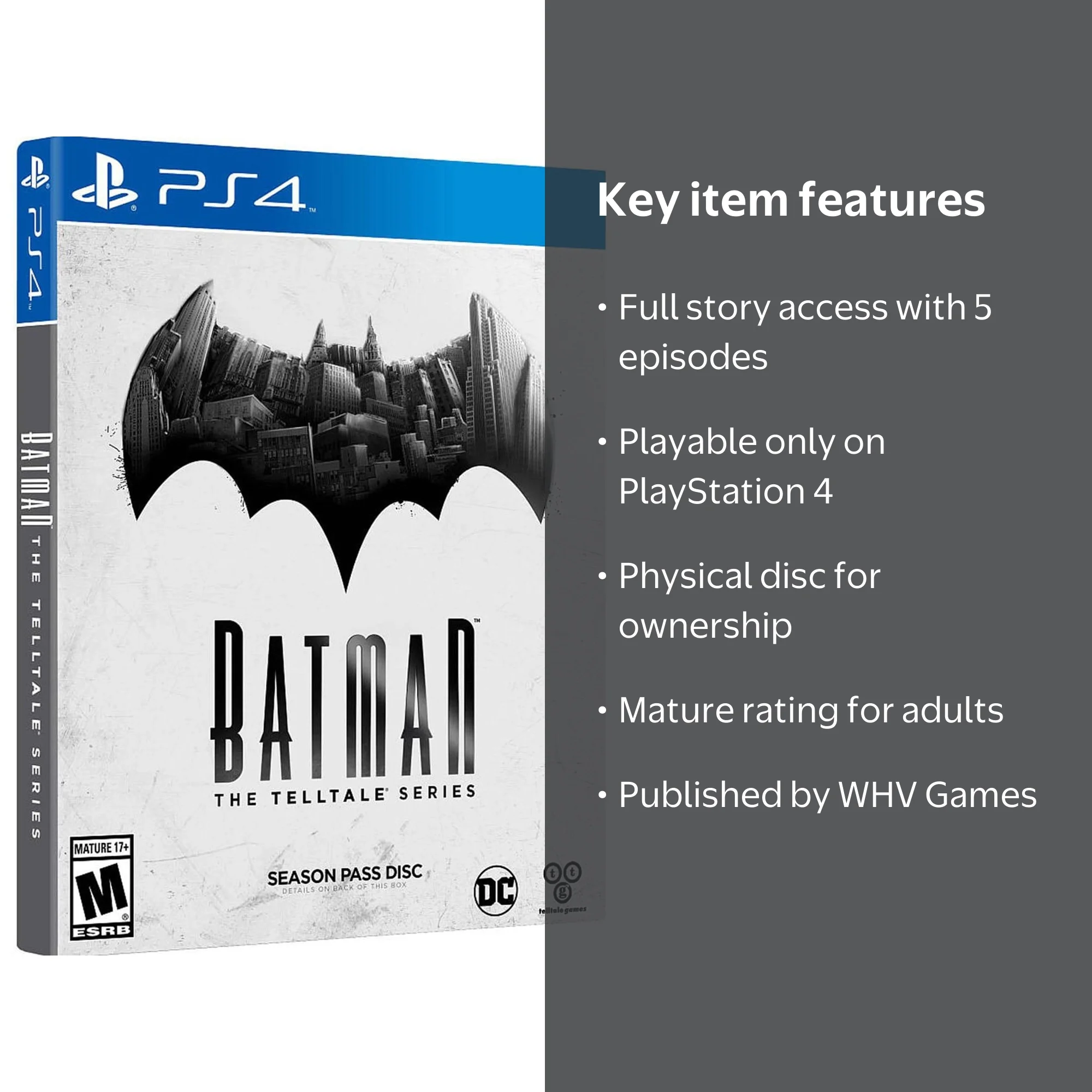 WHV Games: Batman: Telltale Series Season Pass Disc for