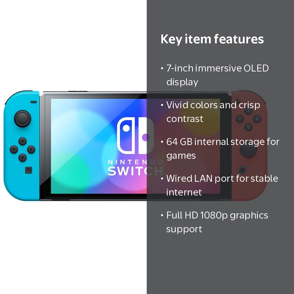 New Nintendo Switch OLED - Home Game Console - Full HD - Black