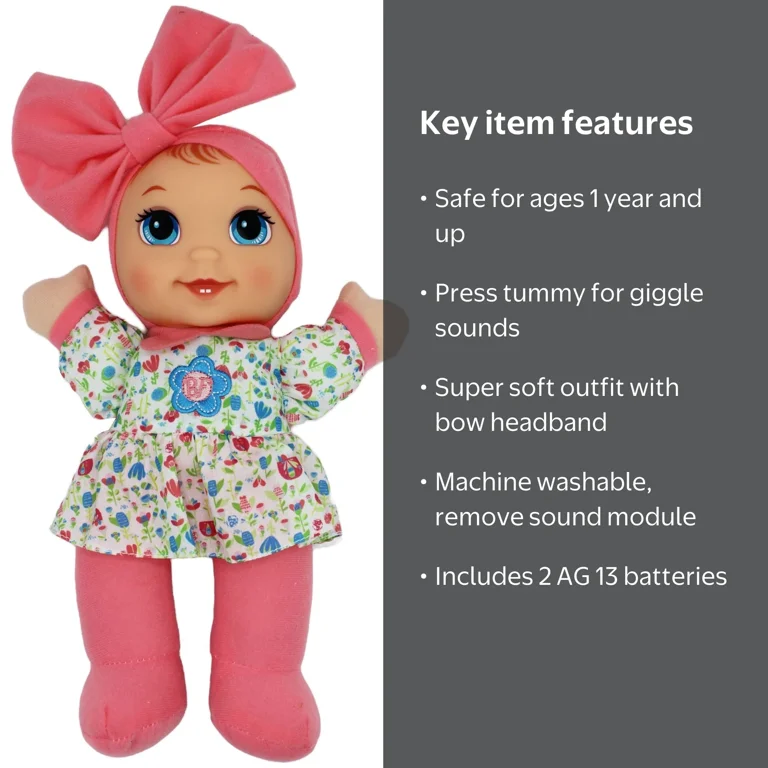 Goldberger Baby's First Giggles Doll with Coral Top & Infectious