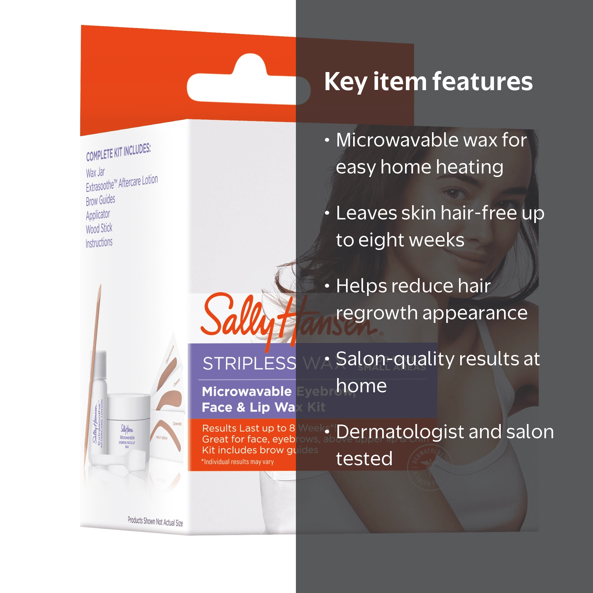 Sally Hansen Hair Removal Kit, Microwavable Eyebrow, Face & Lip