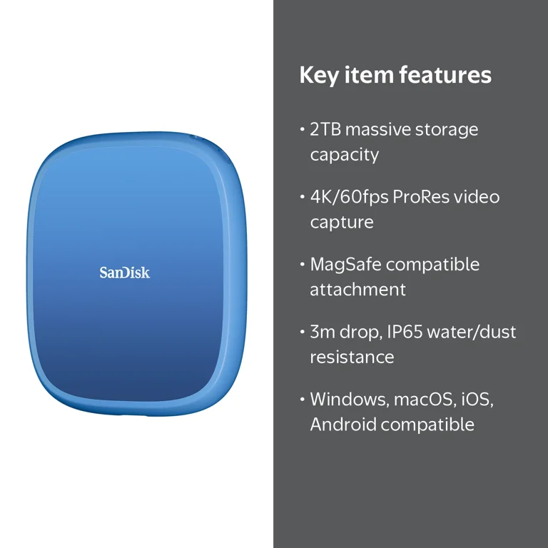 SanDisk Creator Phone SSD, 2TB, MagSafe Compatible - Walmart.com