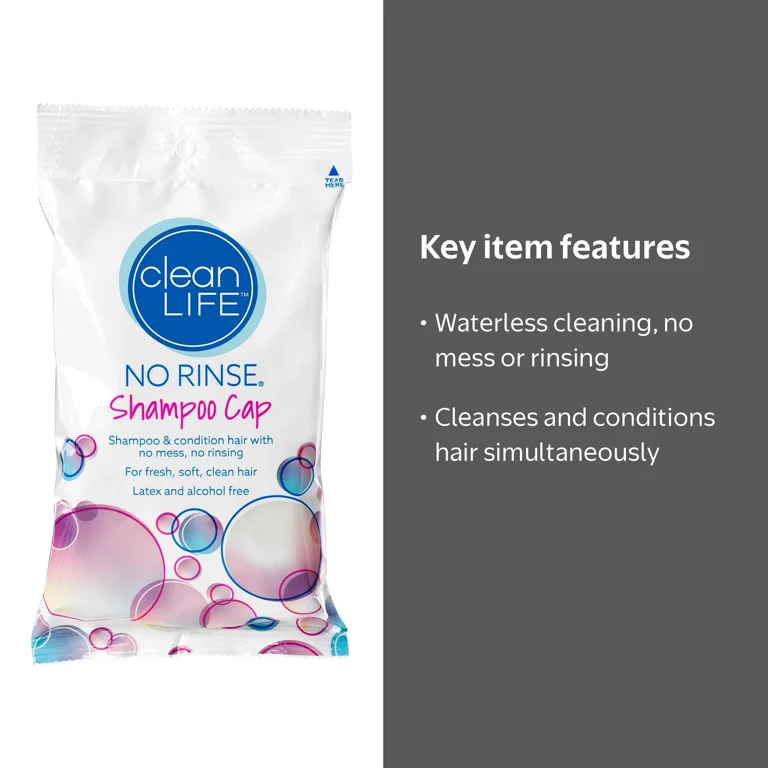 シャンプー cap No Rinse Shampoo Cap 5-Pack, Convenient Hair Cleaning Without