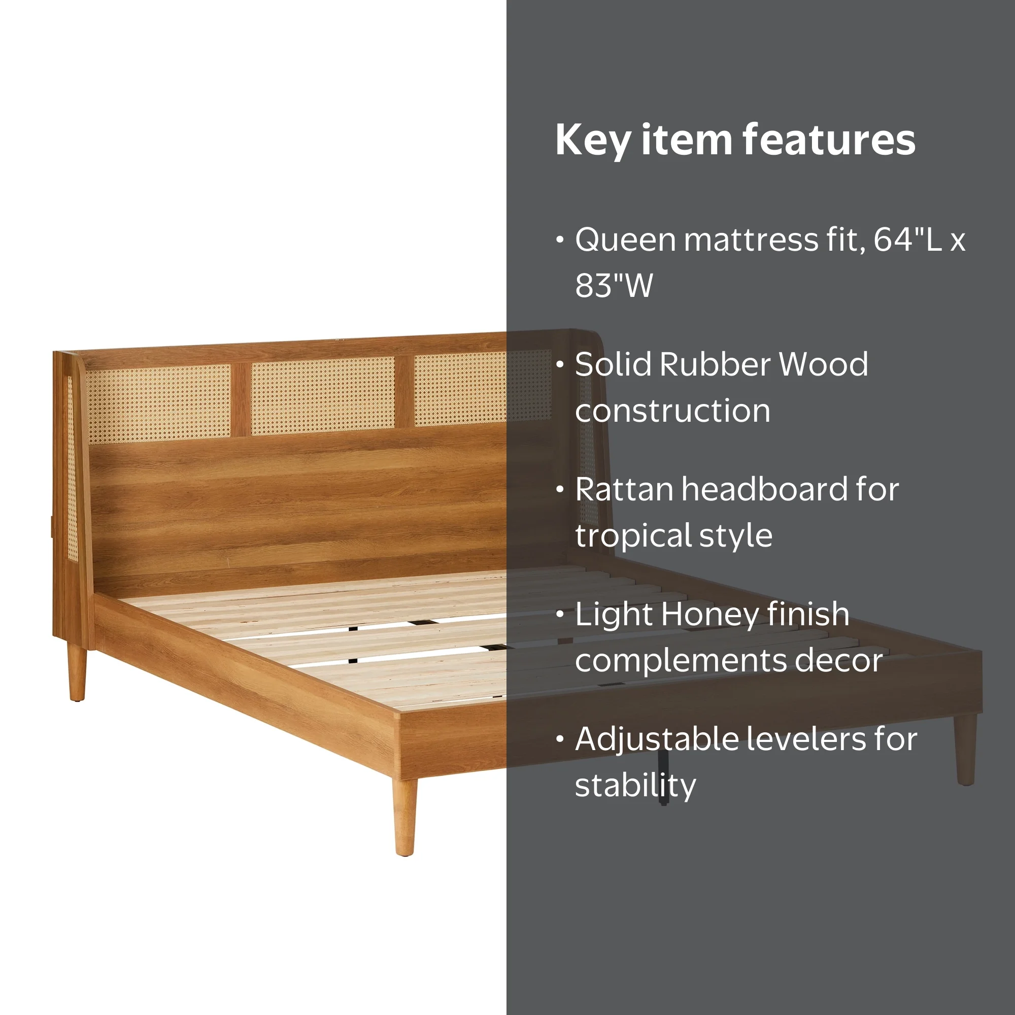 Better Homes & Gardens Springwood Caning Queen Platform Bed With