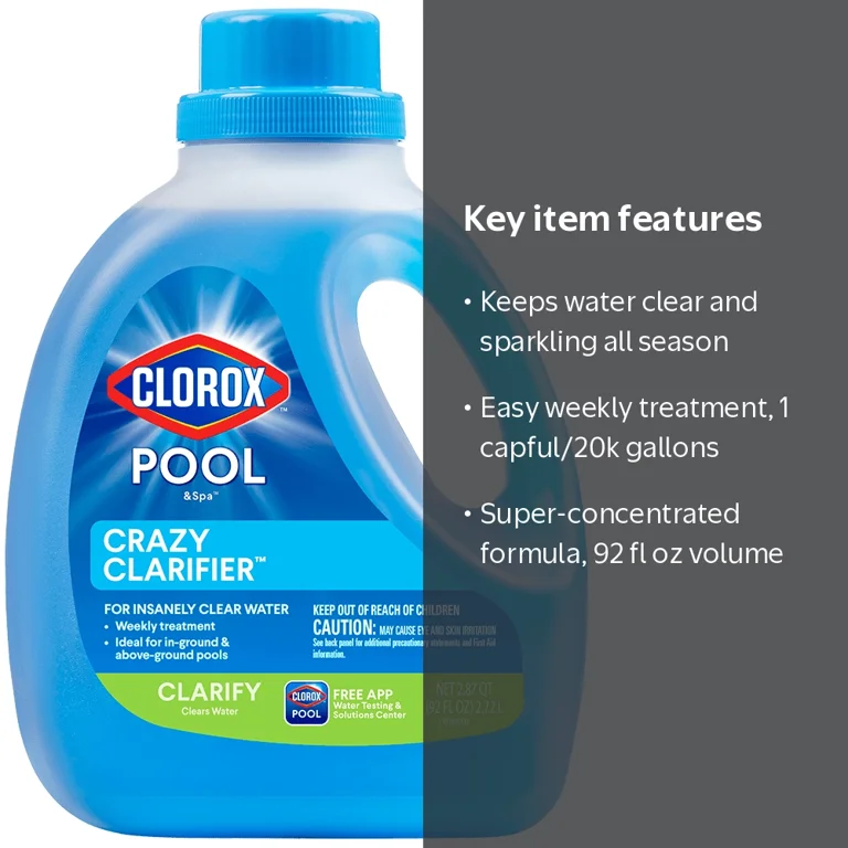 Clorox Pool&Spa Crazy Clarifier for Insanely Clear Pool Water, 92