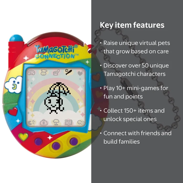 Tamagotchi, Virtual Reality Pet, Rainbow Sky, Digital Toy