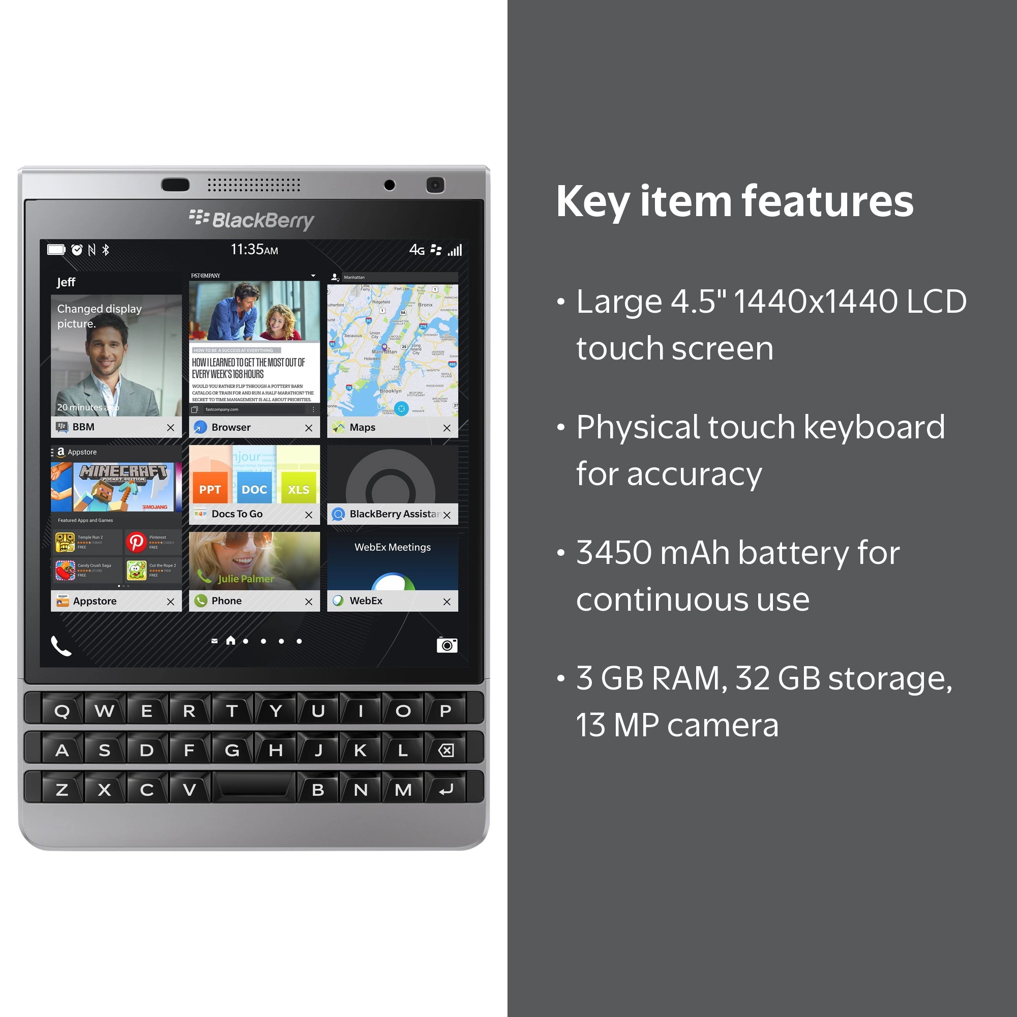 BlackBerry Passport - Silver Edition - 4G BlackBerry smartphone