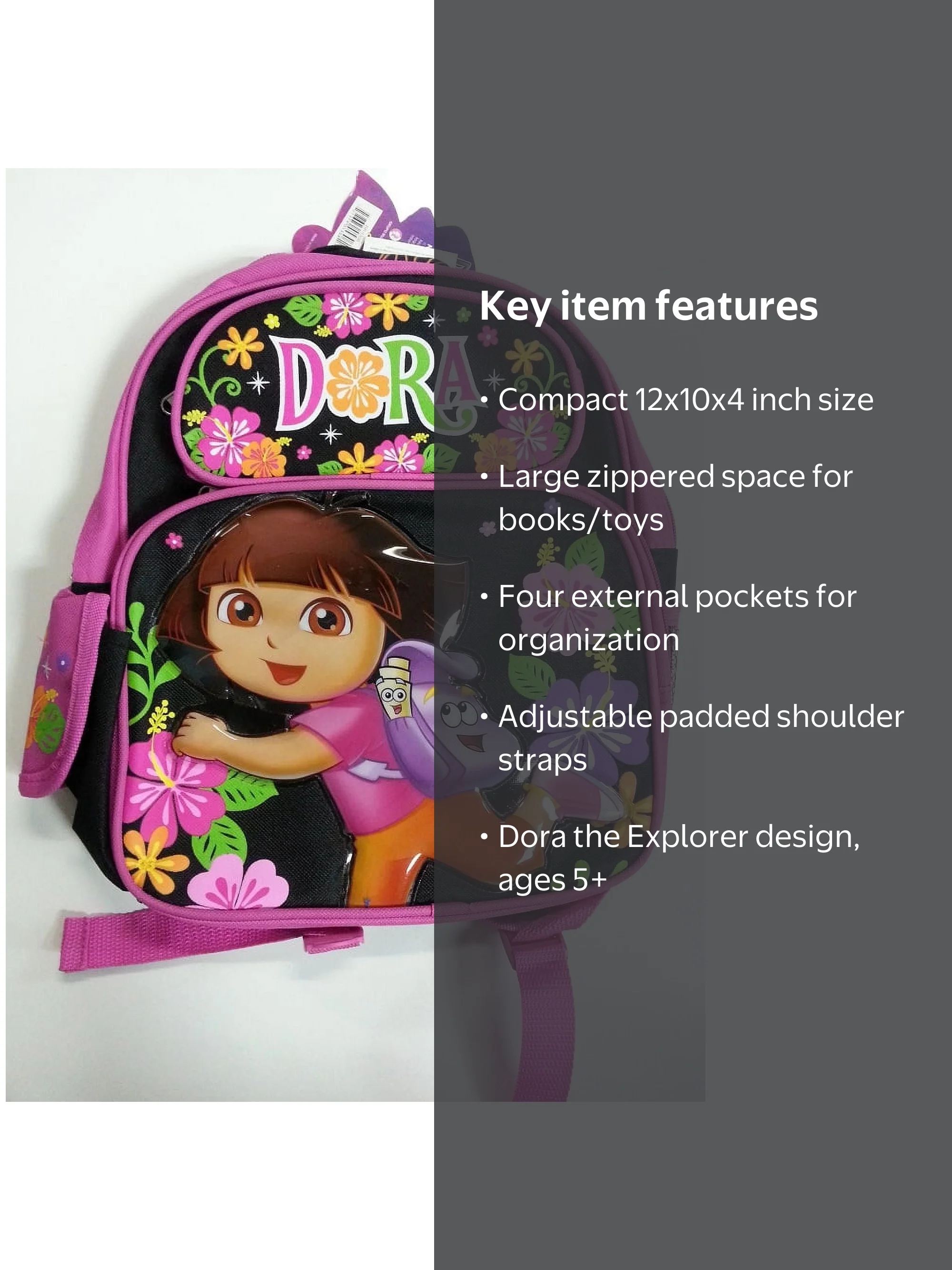 Small Backpack - - Flowers Black School Bag New 053061 - Walmart.com