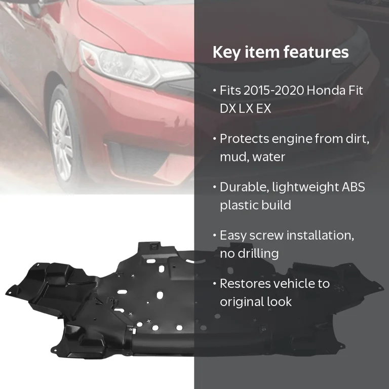 KOJEM Front Engine Splash Shield for 2015-2020 Honda Fit DX LX EX