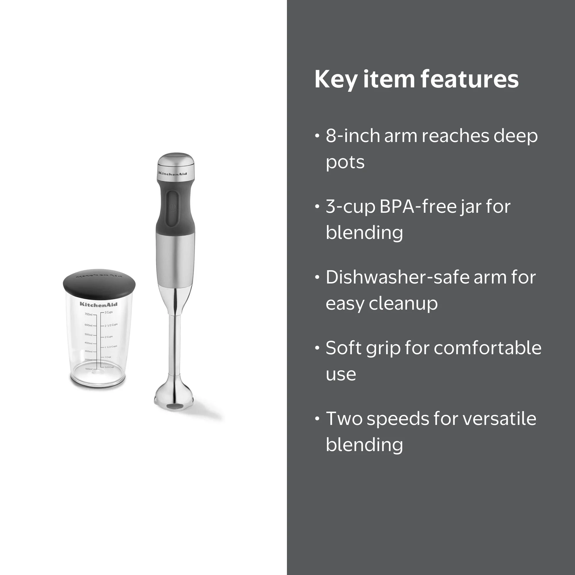 KitchenAid® 2 Speed Hand Blender, Contour Silver, KHB1231