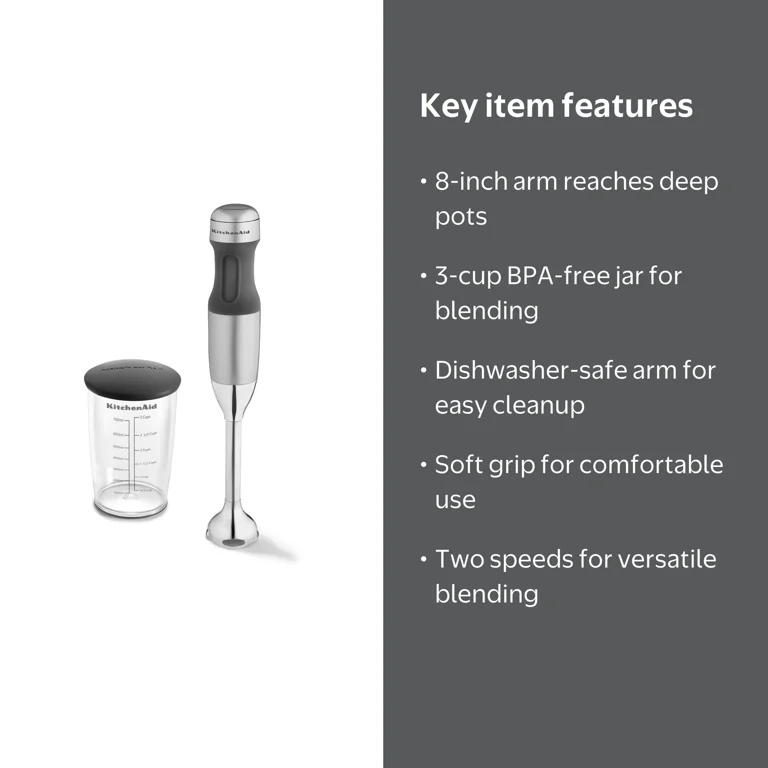 KitchenAid® 2 Speed Hand Blender, Contour Silver, KHB1231
