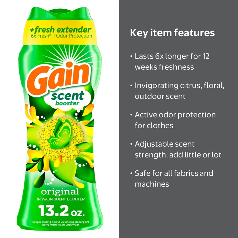 Gain, Laundry Scent Beads, 13.2oz, Fireworks In-Wash Scent Booster