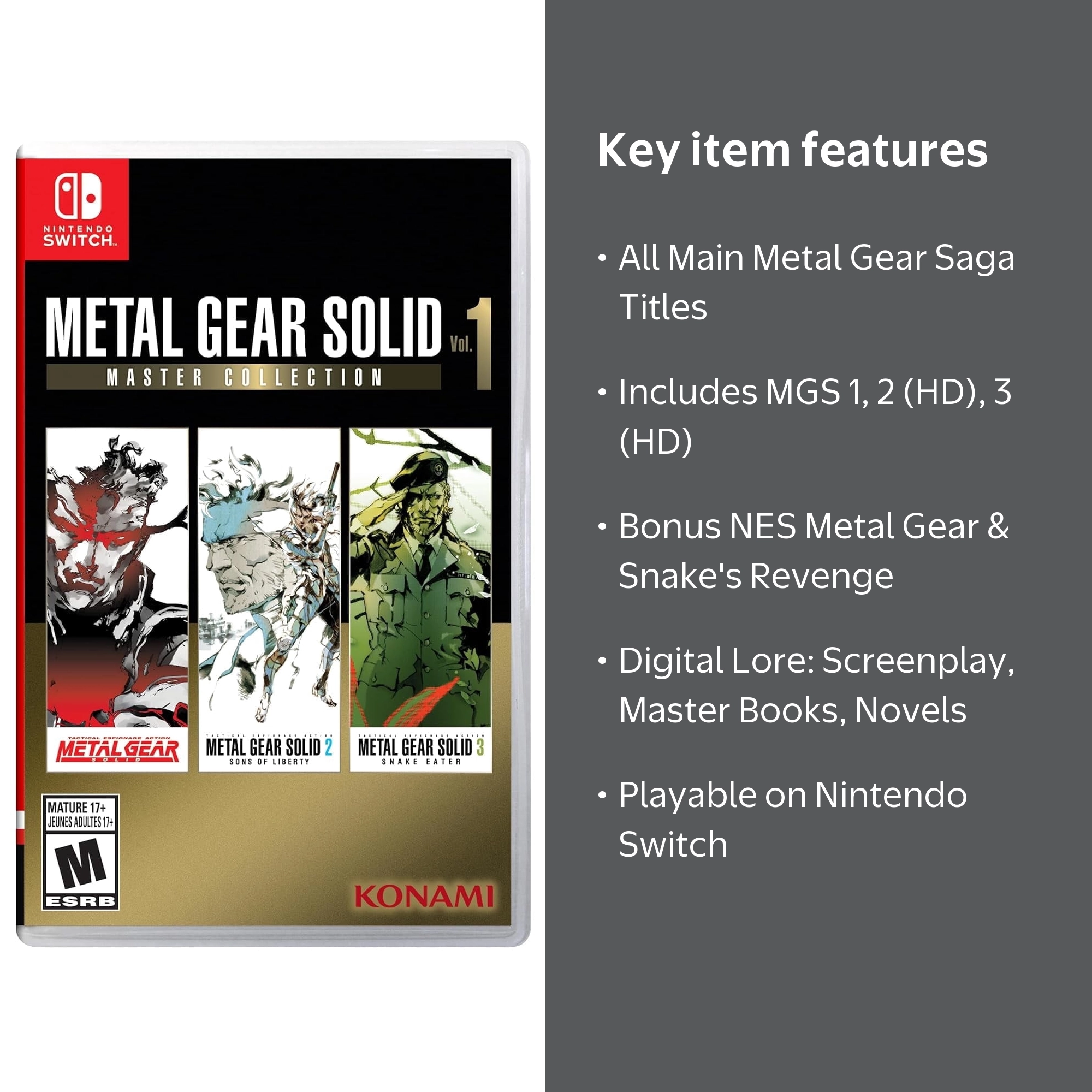 Konami, Metal Gear Solid, Series Collection, Nintendo Switch