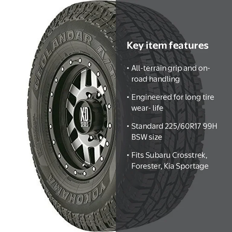 Yokohama Geolandar A/T G015 Tire 225/60R17, 4 Tires, Fits Subaru