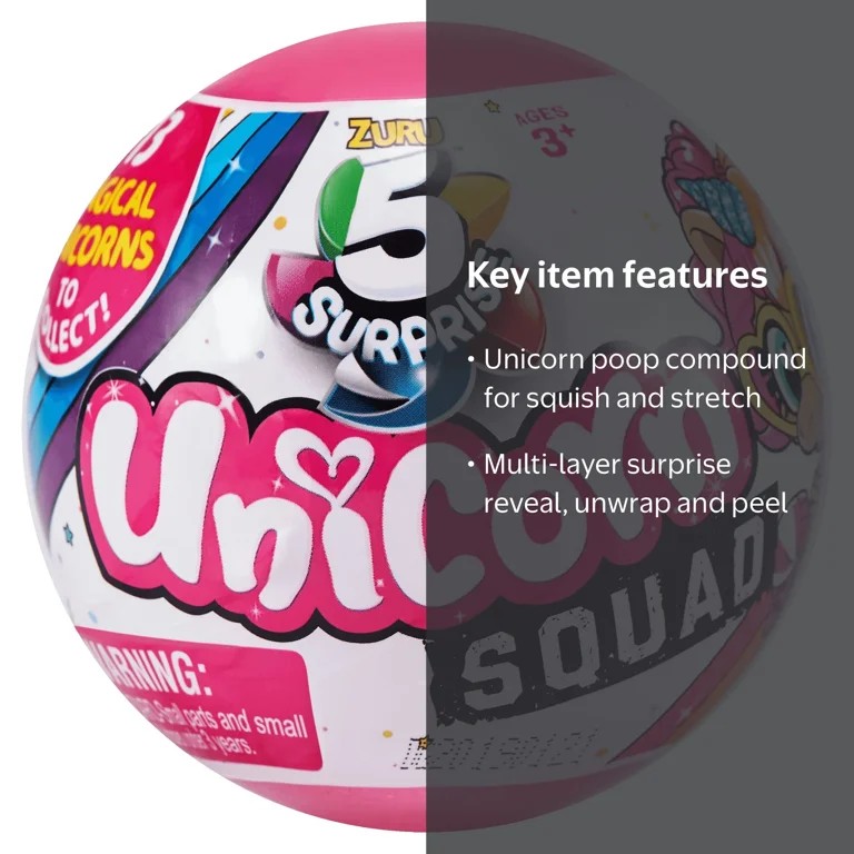 5 SURPRISE Unicorn Squad Newborn Series 6 Mystery Collectible Capsule (2 Pack) by ZURU 5 SURPRISE Unicorn Squad Newborn Series 6 Mystery Collectible Capsule (2 Pack) by ZURU
