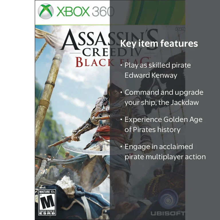 Ubisoft, Xbox 360 Game, Assassin's Creed IV Black Flag, Pre-Owned