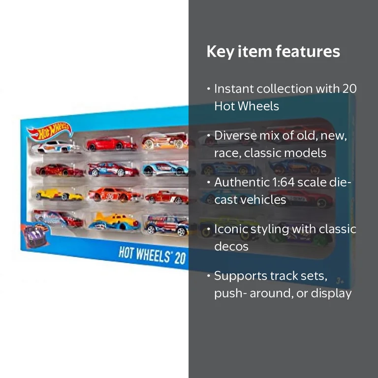 Hot Wheels Cool Toys Set - 20 Car Gift Pack (Styles May Vary