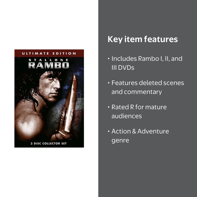 【中古】RAMBO COMPLETE COLLECTION Lionsgate Rambo: Ultimate Collection DVD, 3 Disc Set, SKU