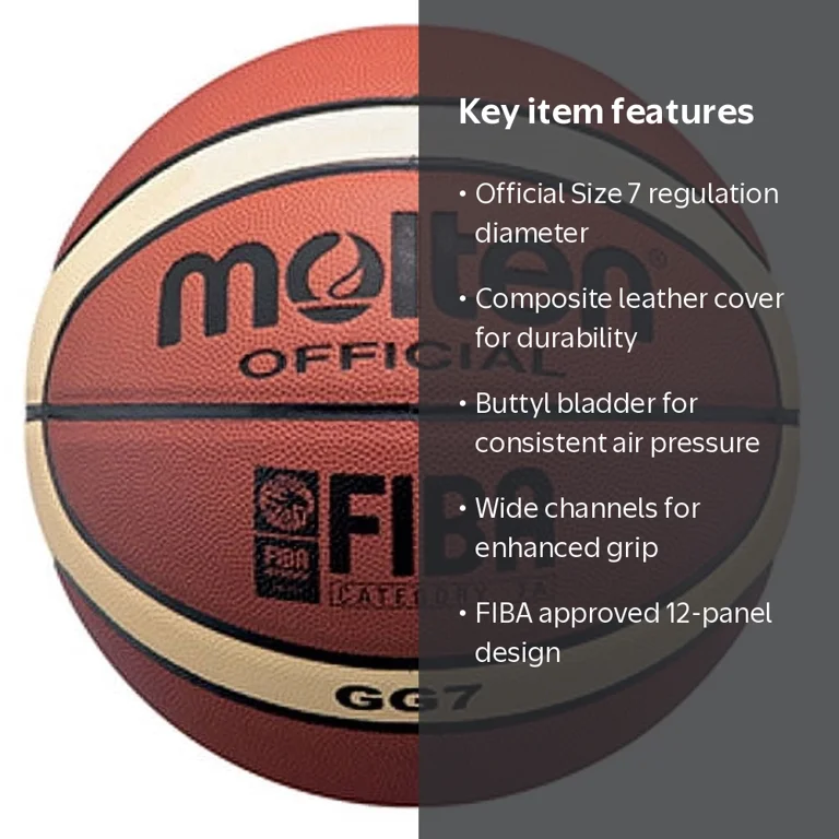 Molten GG7 Official FIBA Indoor Composite 29.5 Men's Basketball