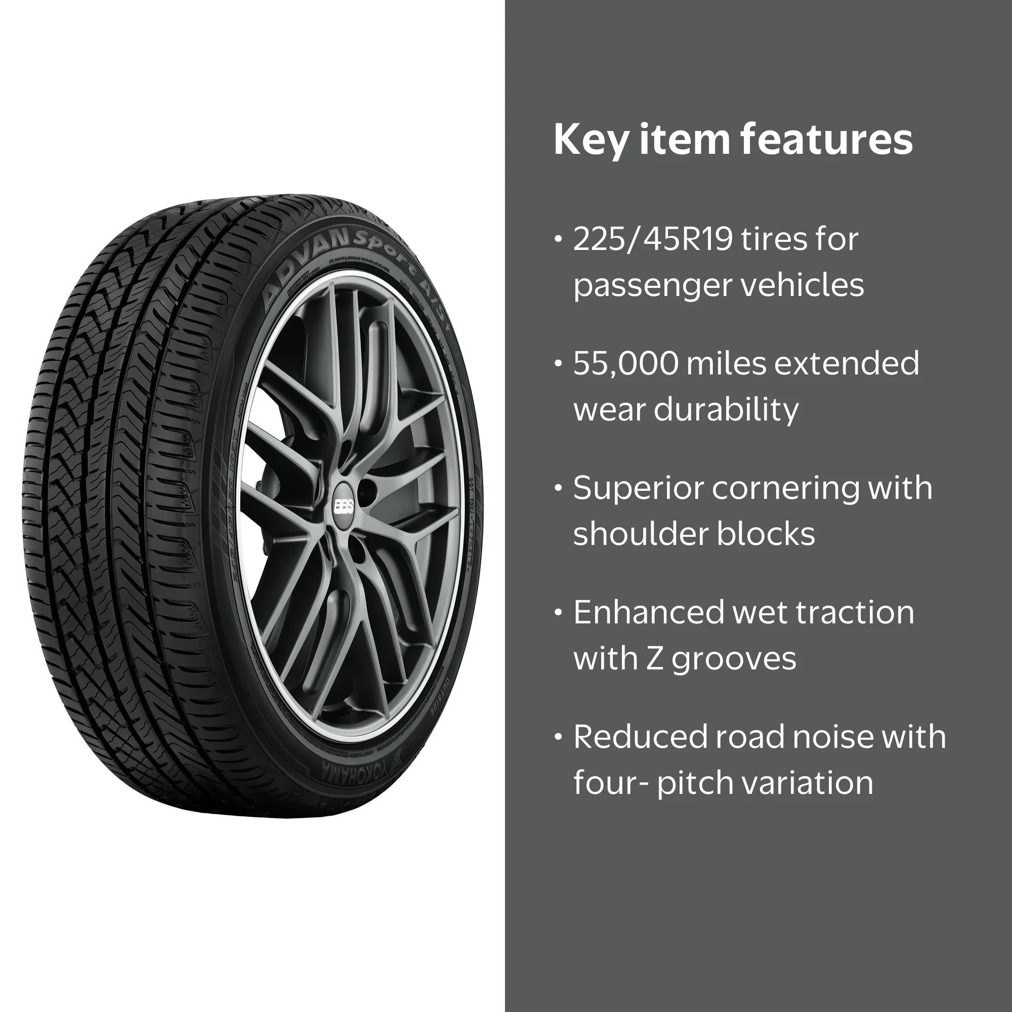 Yokohama High Performance Advan Sport A/S+ 225/45R19XL 96Y BW All