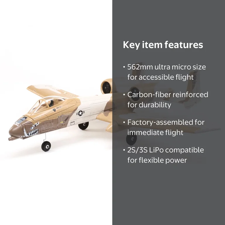 E-Flite, RC Airplane, UMX A-10 Thunderbolt II 30mm EDF, Beige