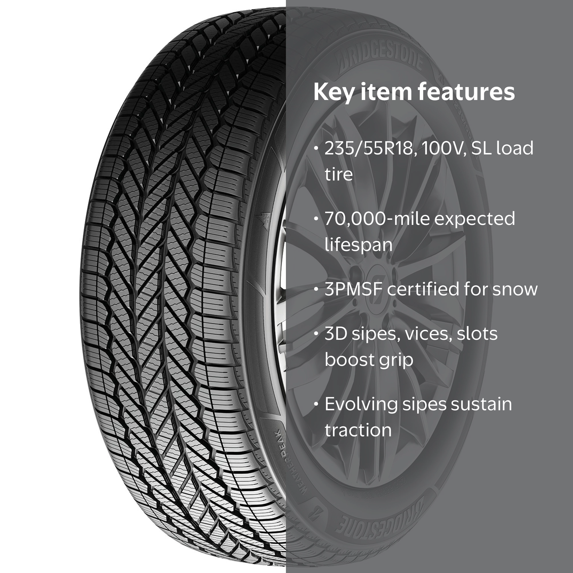 Bridgestone Weatherpeak All Weather 235/55R18 100V Passenger Tire