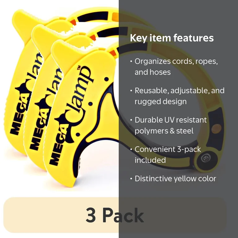 3 pack) MEGA CLAMP®-Yellow - Walmart.com