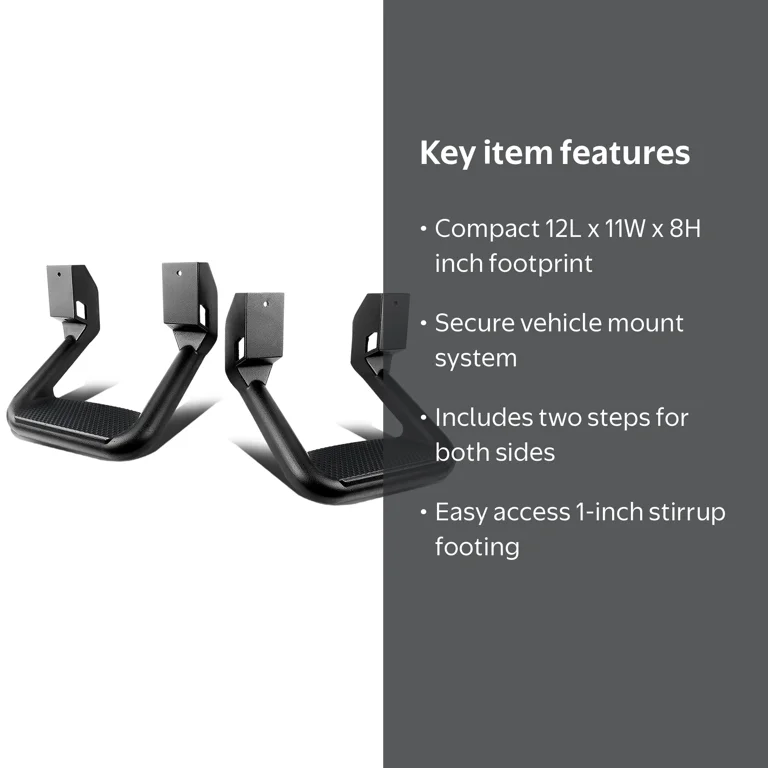 DNA Motoring Pair Black Die-Cast Aluminum Side Assist Truck Steps