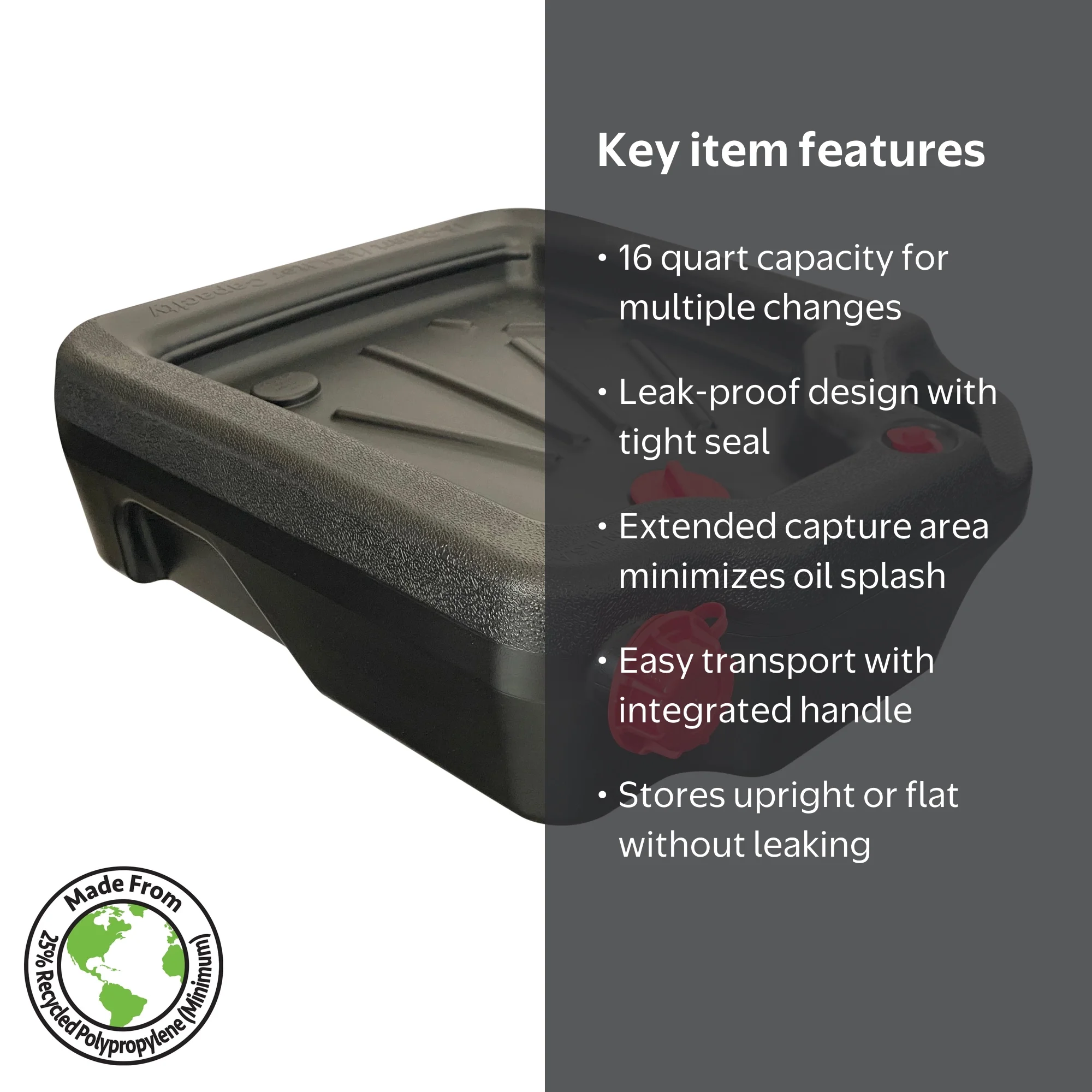 Hyper Tough 16 Quart Automotive Drain Pan Container Durable Oil