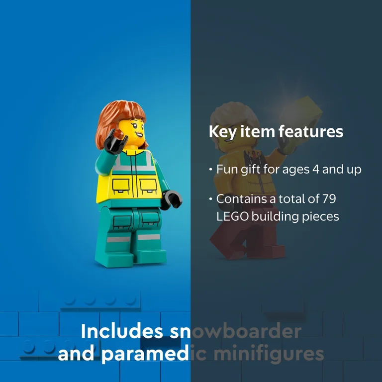 LEGO, City Emergency Ambulance and Snowboarder Toy Set, 60403